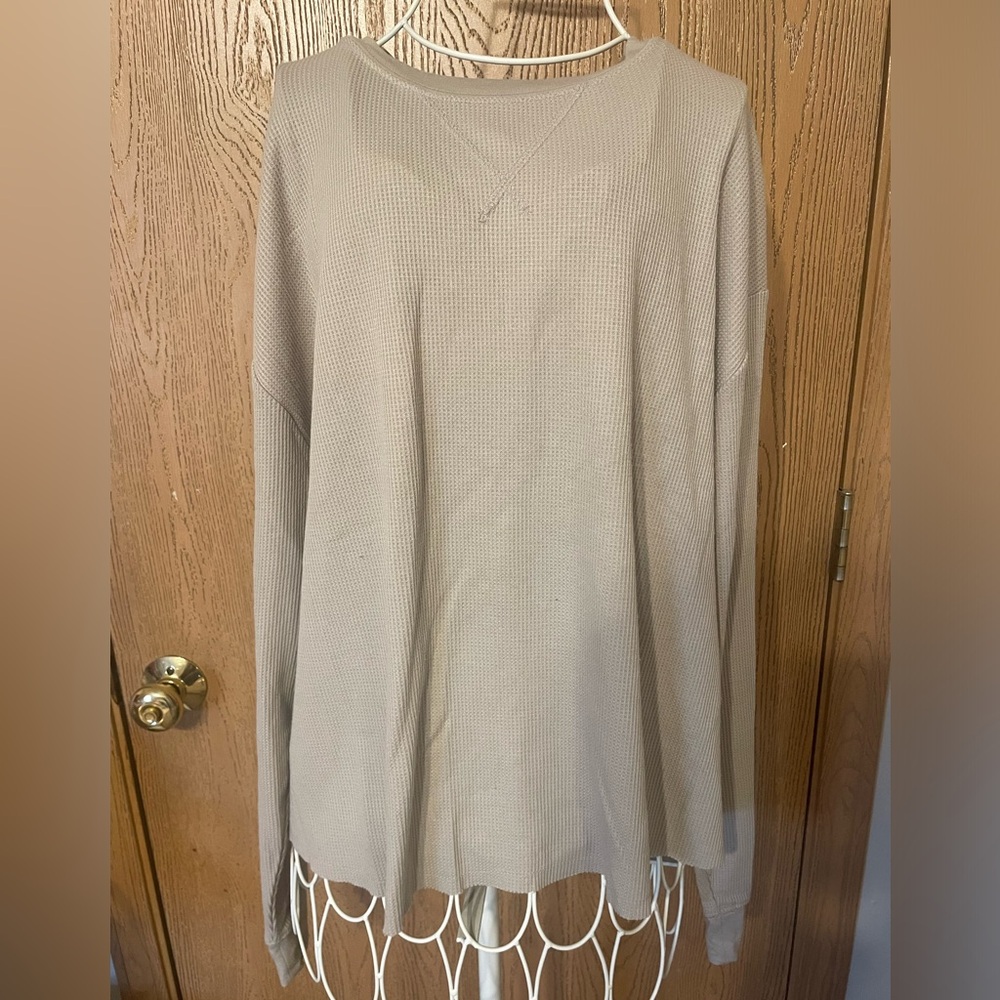 Double Zero Waffle Knit Long-Sleeve Relaxed-Fit Top